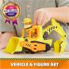 imageRubble ampamp Crew Rubbles Bulldozer Toy Truck with Movable Parts and a Collectible Action Figure Kids Toys for Ages 3 and UpRubbles Bulldozer Truck