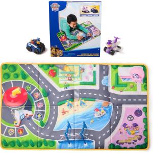 imagePAW Patrol Pup Squad Adventure Bay Playmat 33Inch Foldable Mat with Exclusive Chase and Humdinger Vehicles Kids Toys for Boys ampamp Girls Ages 3 and Up