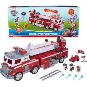 imagePAW Patrol Team Cruiser Large Scale Vehicle with Exclusive Chase Marshall Skye Rubble Rocky ampamp Zuma Action Figures Toys for Boys ampamp Girls Ages 3Ultimate Firetruck