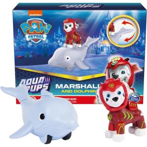 imagePaw Patrol Aqua Pups Marshall Transforming Dolphin Vehicle with Collectible Action Figure Kids Toys for Ages 3 and upAqua Pups  Marshall Figure