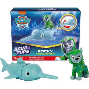 imagePaw Patrol Aqua Pups Rocky and Sawfish Action Figures Set Kids Toys for Ages 3 and upAqua Pups  Rocky Figure
