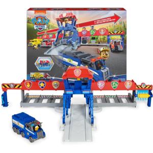 imagePaw Patrol Big Truck Pups Truck Stop HQ 3ft Wide Transforming Playset Action Figures Toy Cars Lights and Sounds Kids Toys for Ages 3 and up