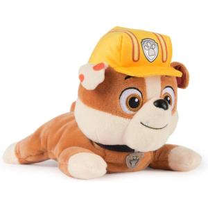 imagePaw Patrol GUND Rubble Plush Official Lounging Rubble Plush Toy Weighted Stuffed Animal Sensory Toy for Ages 1 and Up 8