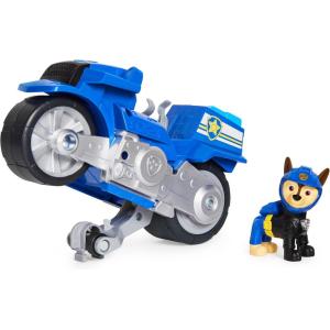 imagePaw Patrol Moto Pups Chases Deluxe Pull Back Motorcycle Vehicle with Wheelie Feature and Toy FigureChase