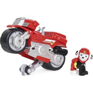 imagePaw Patrol Moto Pups Chases Deluxe Pull Back Motorcycle Vehicle with Wheelie Feature and Toy FigureMarshall