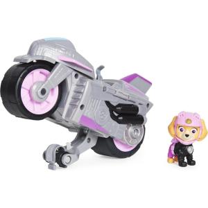 imagePaw Patrol Moto Pups Chases Deluxe Pull Back Motorcycle Vehicle with Wheelie Feature and Toy FigureSkye