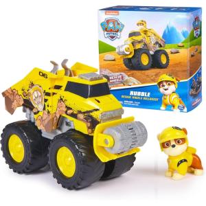 imagePaw Patrol Rescue Wheels Zumas Hovercraft Toy Truck with Projectile Launcher and Collectible Action Figure Kids Toys for Boys ampamp Girls Ages 3Rubbles Bulldozer