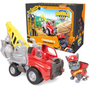 imageRubble ampamp Crew Rubbles Bulldozer Toy Truck with Movable Parts and a Collectible Action Figure Kids Toys for Ages 3 and UpChargers Crane Truck