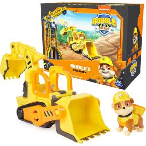 imageRubble ampamp Crew Rubbles Bulldozer Toy Truck with Movable Parts and a Collectible Action Figure Kids Toys for Ages 3 and UpRubbles Bulldozer Truck