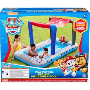 imageSwimways Paw Patrol Deluxe Inflatable Pool Above Ground Pool with Canopy and Fast Inflation for Kids Aged 3 ampamp UpPaw Patrol
